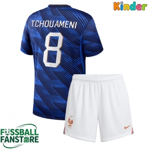 Frankreich Aurelien Tchouameni #8 Replik Heimtrikot Kinder WM 2026 Kurzarm (+ Kurze Hosen)